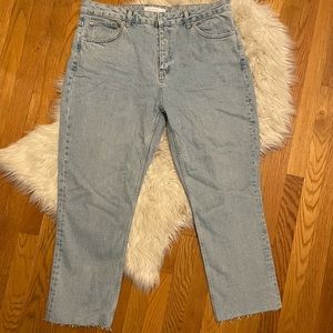 Topshop Straight Leg Button Fly Jeans